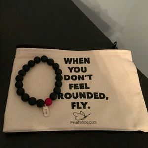 Petahlooo Black and Red Beaded Hope Bracelet with Inspirational Bag